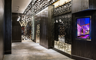 w boston elevators featuring a silver W decorated on the wall