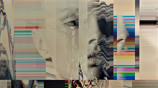 hotel zelos close up of the psychedelic mural of the woman on the guestroom wall